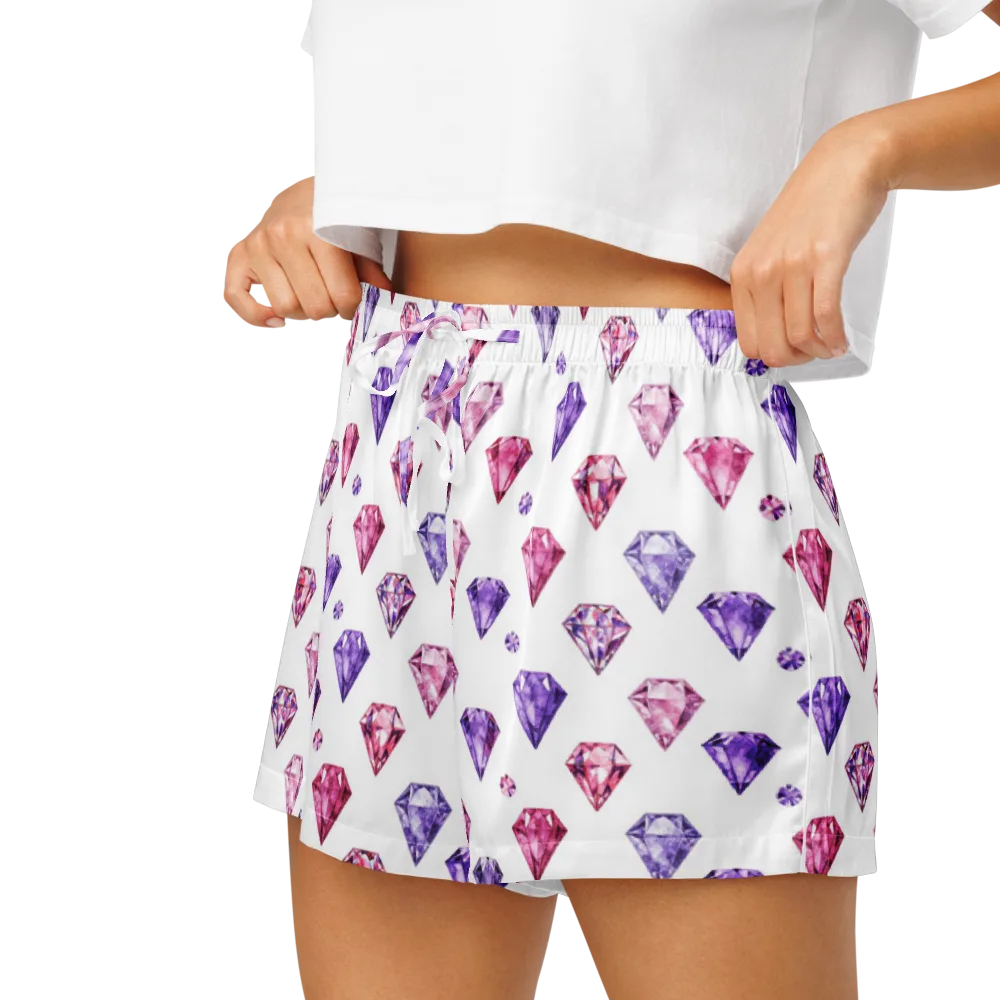 Diamond Daydream on Women's Pajama Shorts — Left