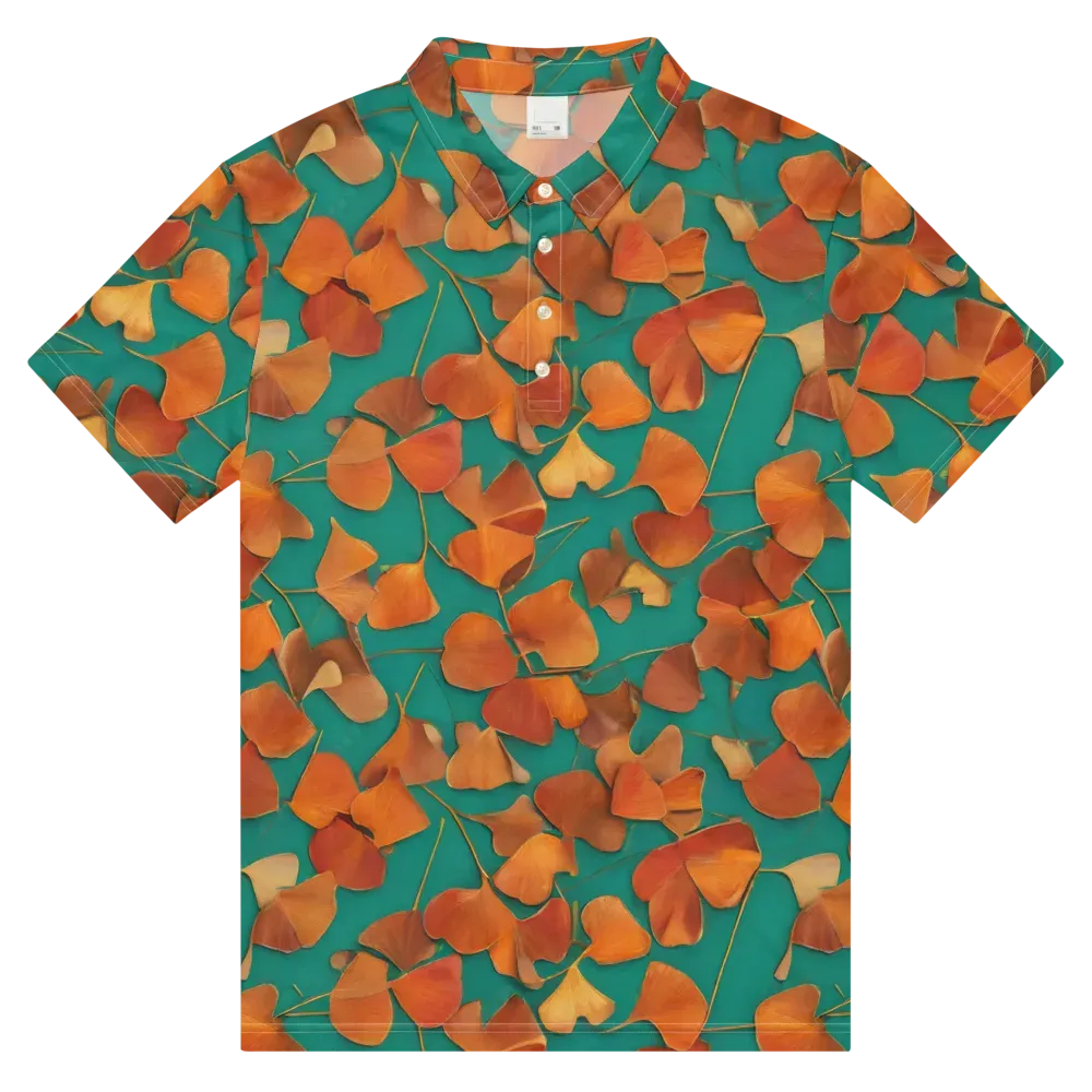 Copper Ginkgo on Men's Slim Fit Polo Shirt — Front