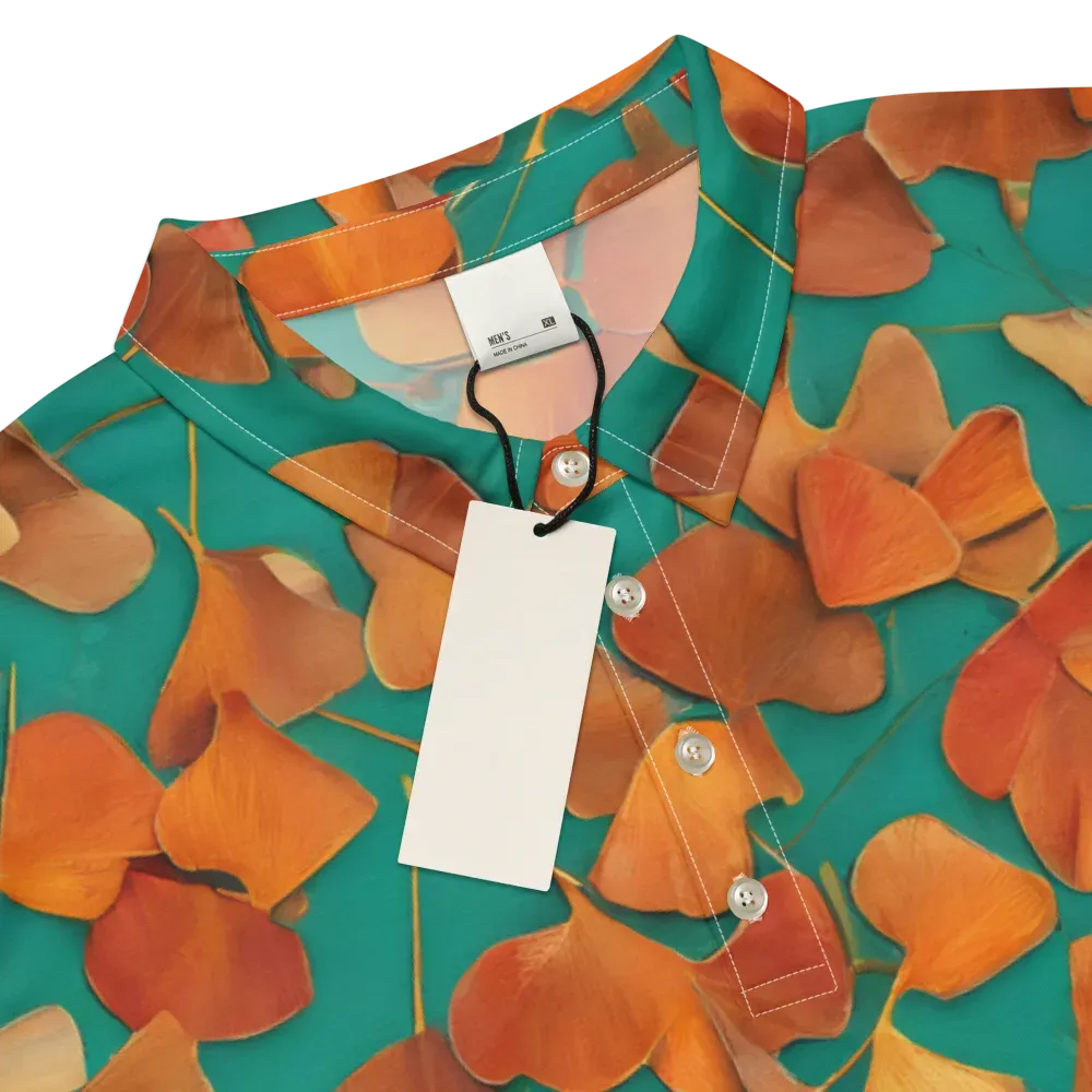 Copper Ginkgo on Men's Slim Fit Polo Shirt — Product details