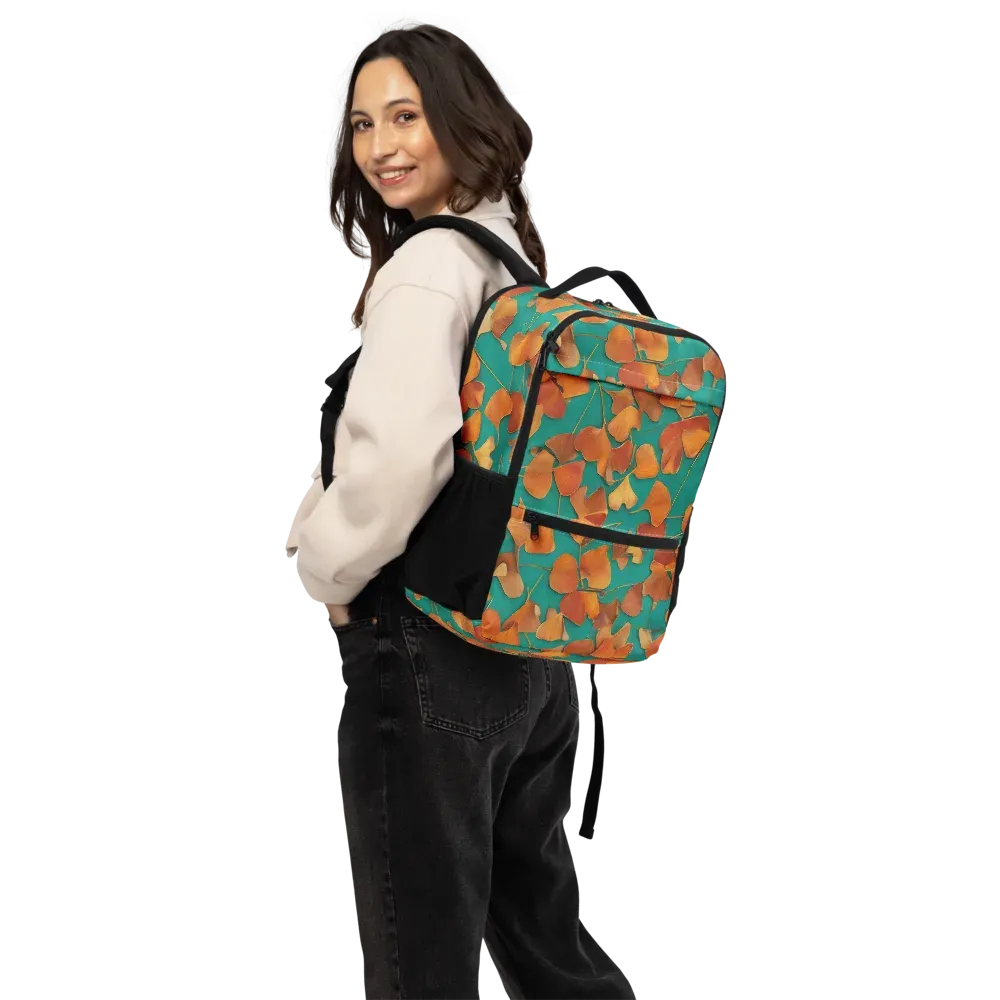Copper Ginkgo on Utility Backpack — Back