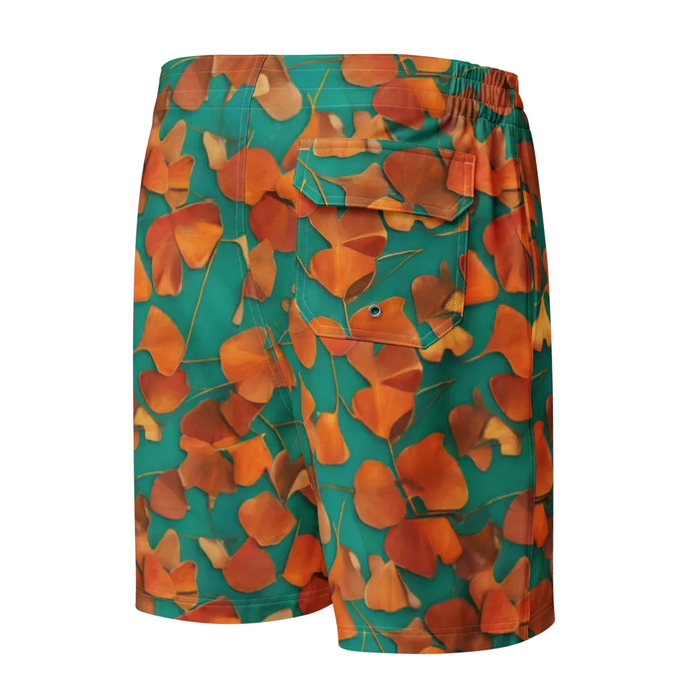 Copper Ginkgo on Men's Board Shorts — Back