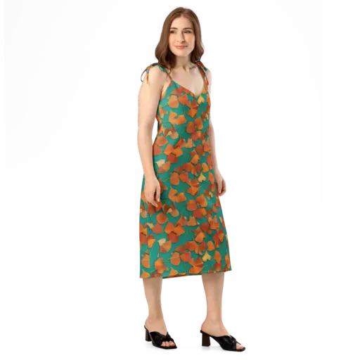 Copper Ginkgo on a Slip Dress