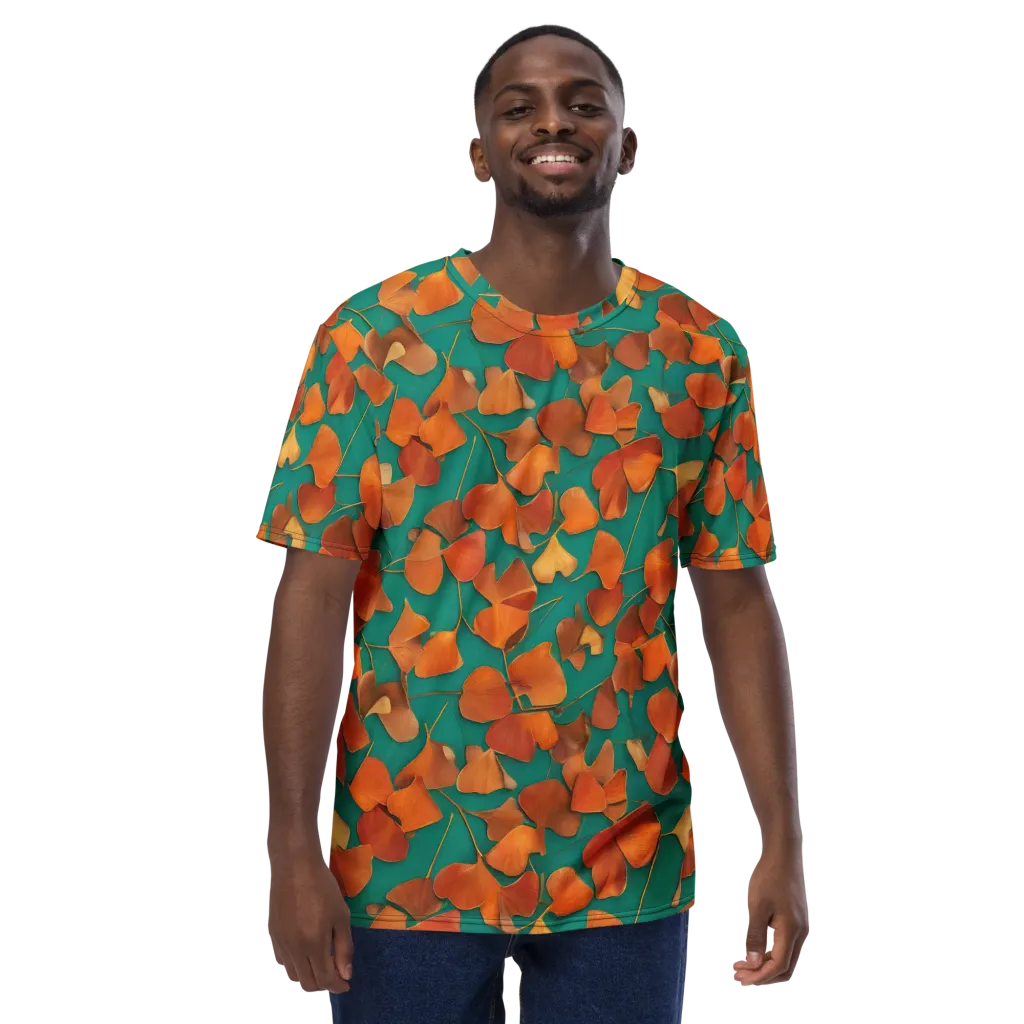 Copper Ginkgo on Men's Crew Neck T-Shirt — Front
