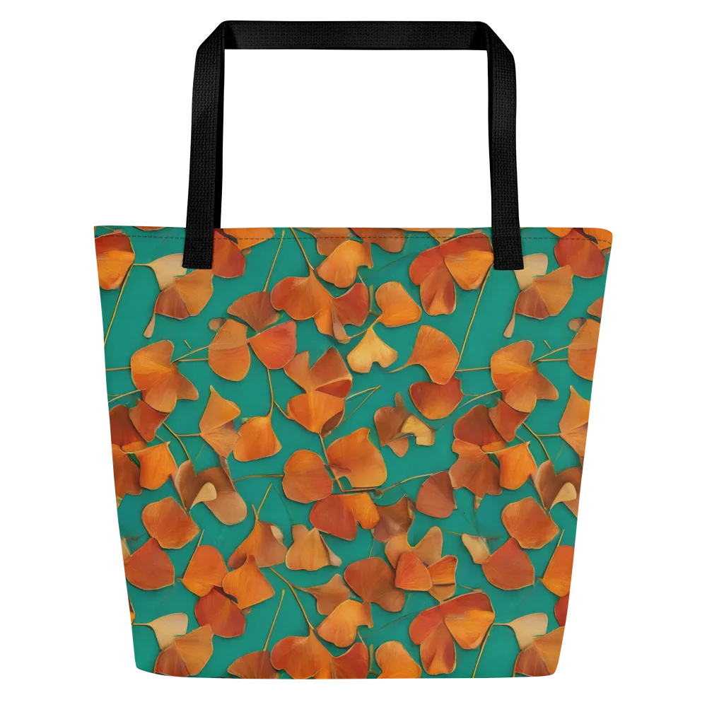 Copper Ginkgo on Large Tote Bag W/ Pocket — Front