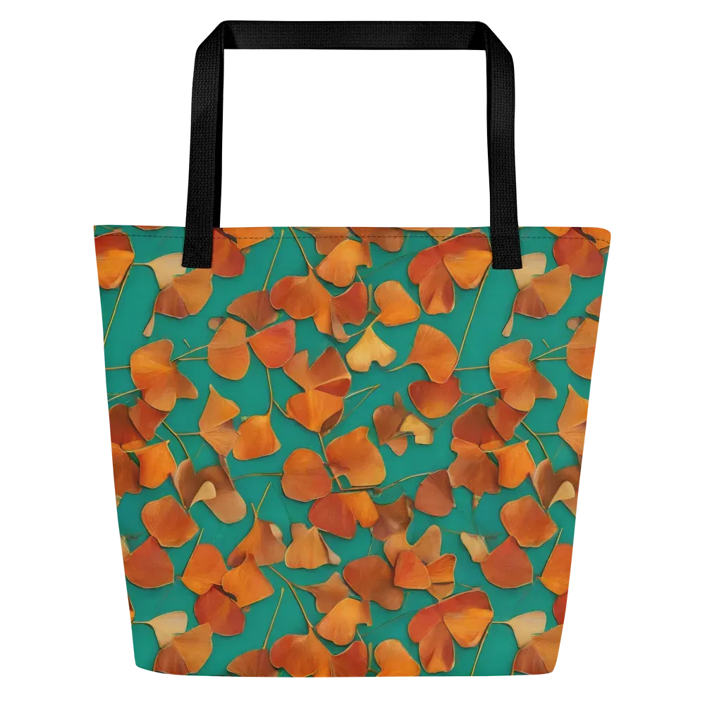 Copper Ginkgo on Large Tote Bag W/ Pocket — Front
