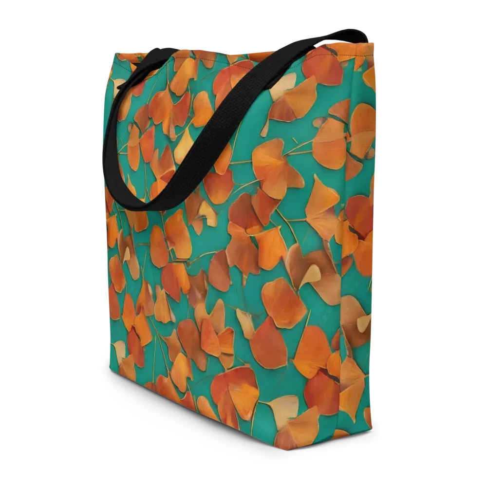 Copper Ginkgo on Large Tote Bag W/ Pocket — Front