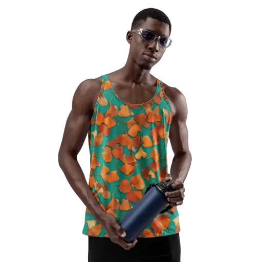 Copper Ginkgo on a Men's Tank Top