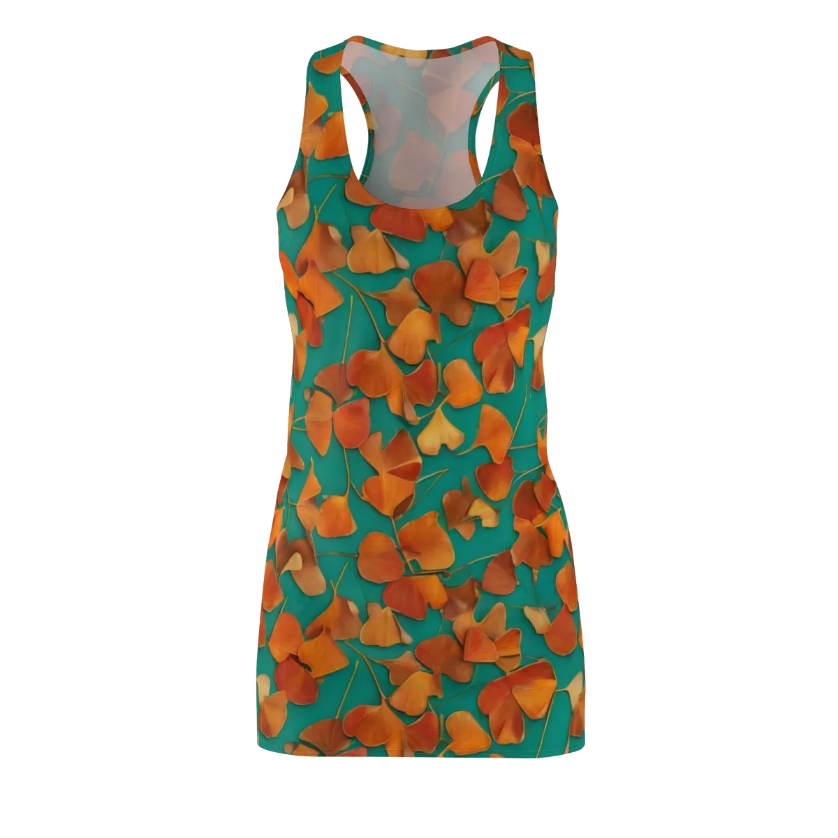 Copper Ginkgo on Racerback Dress — Front