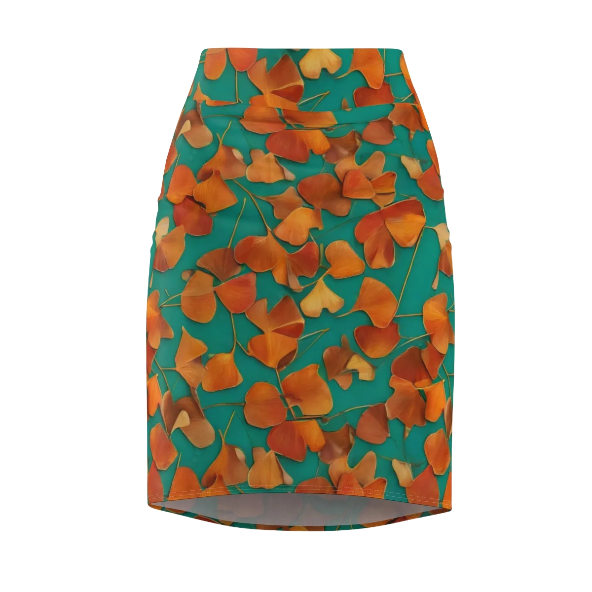 Copper Ginkgo on Pencil Skirt — Front