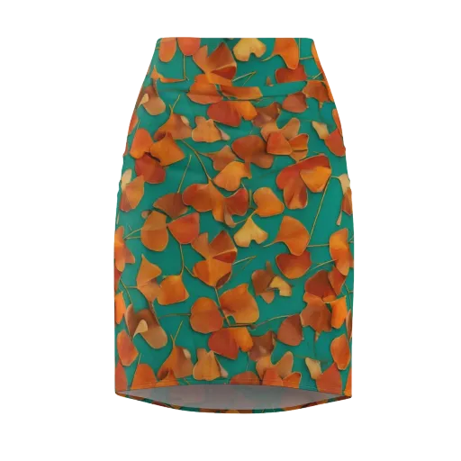 Copper Ginkgo on a Pencil Skirt