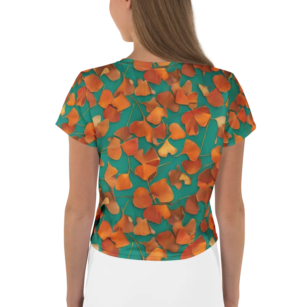 Copper Ginkgo on Crop Tee — Back