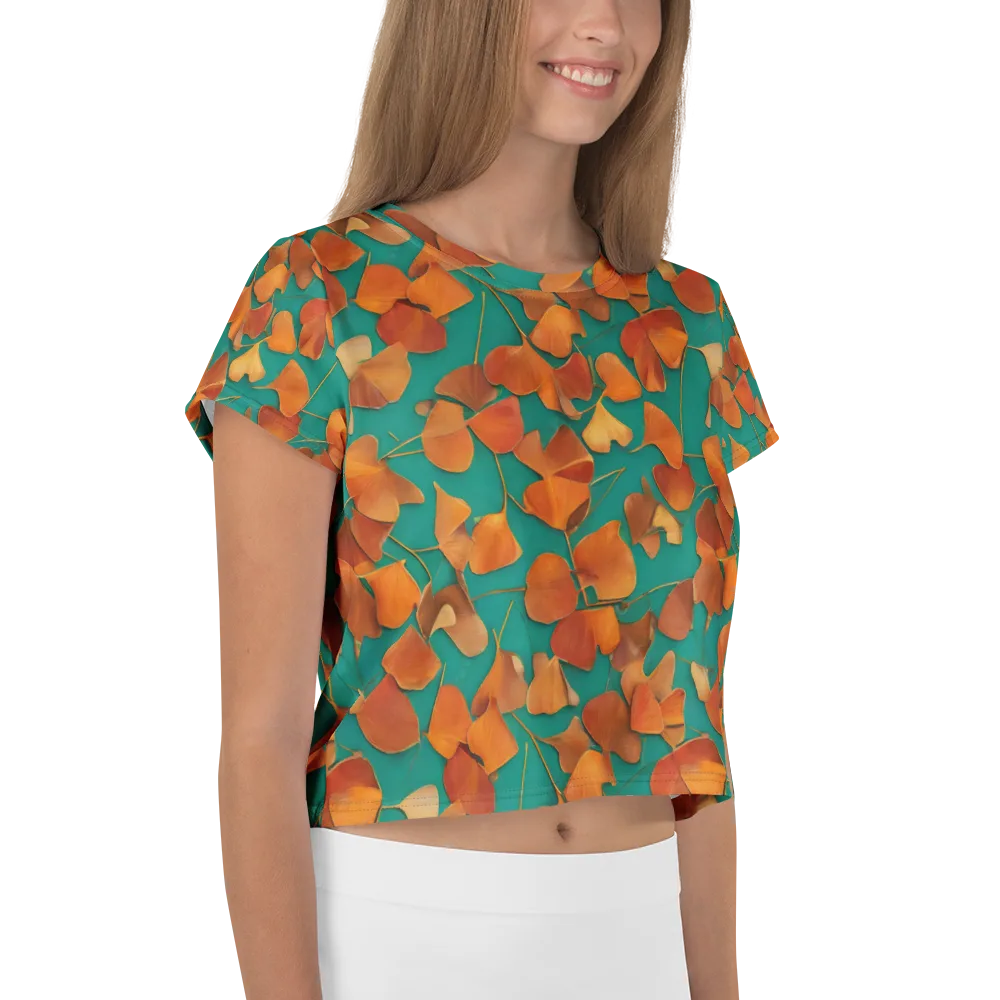 Copper Ginkgo on Crop Tee — Right