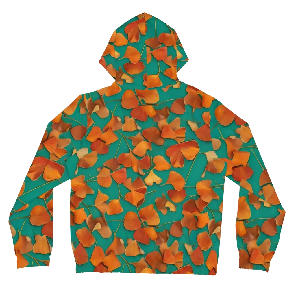 Copper Ginkgo on Women's Full-Zip Hoodie — Back