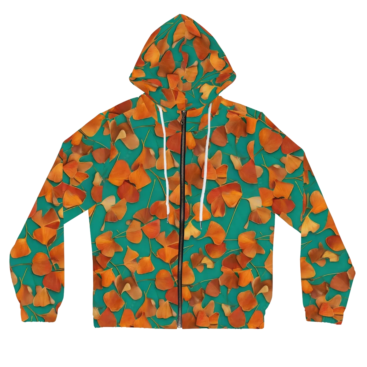 Copper Ginkgo on Women's Full-Zip Hoodie — Front