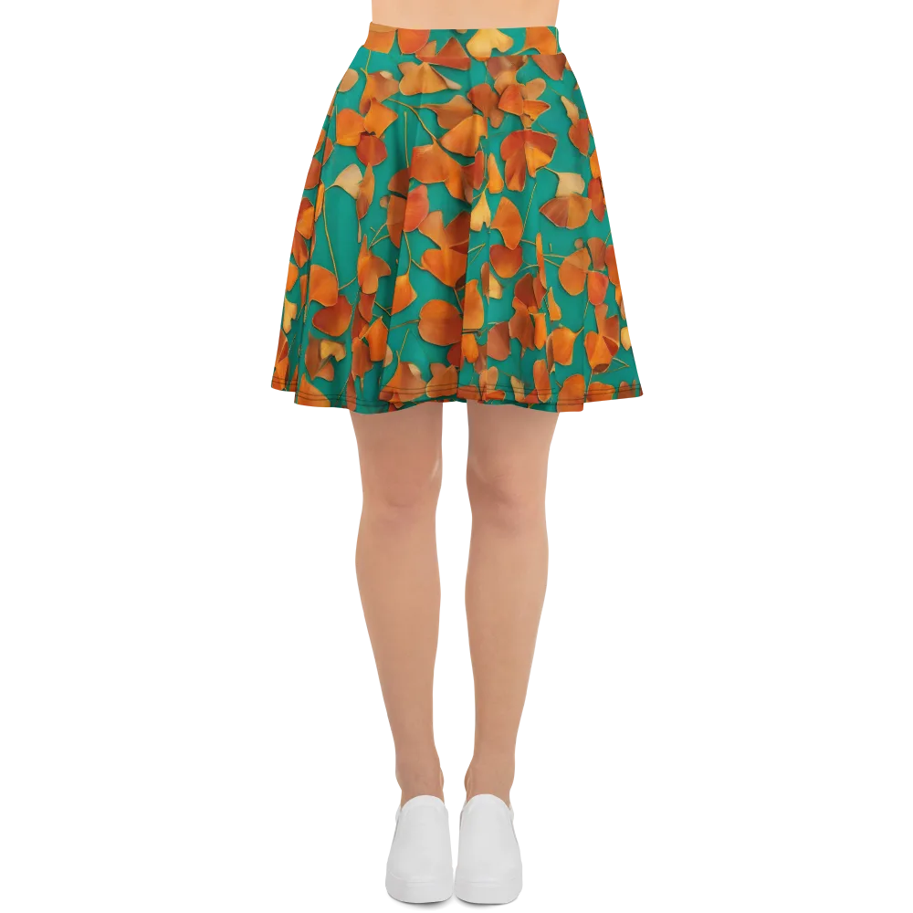 Copper Ginkgo on Skater Skirt — Front