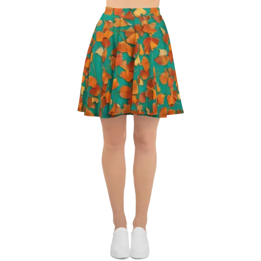 Copper Ginkgo on a Skater Skirt