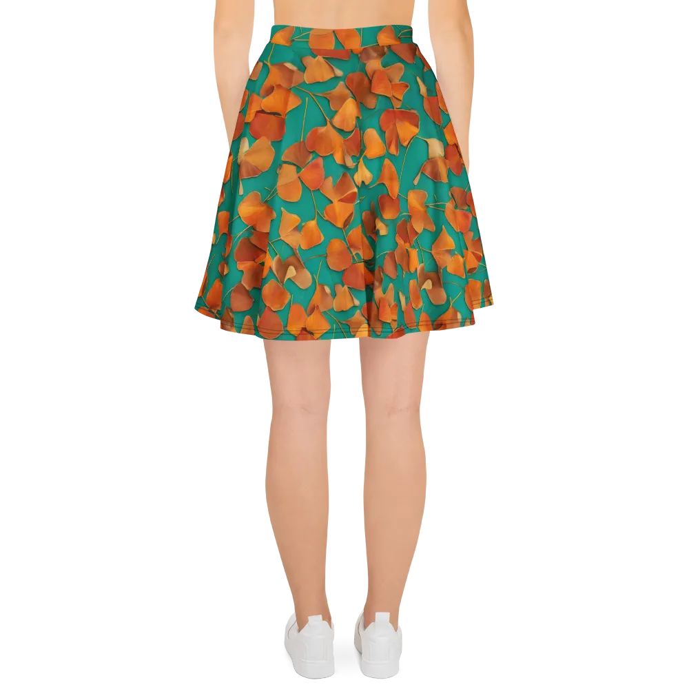 Copper Ginkgo on Skater Skirt — Back