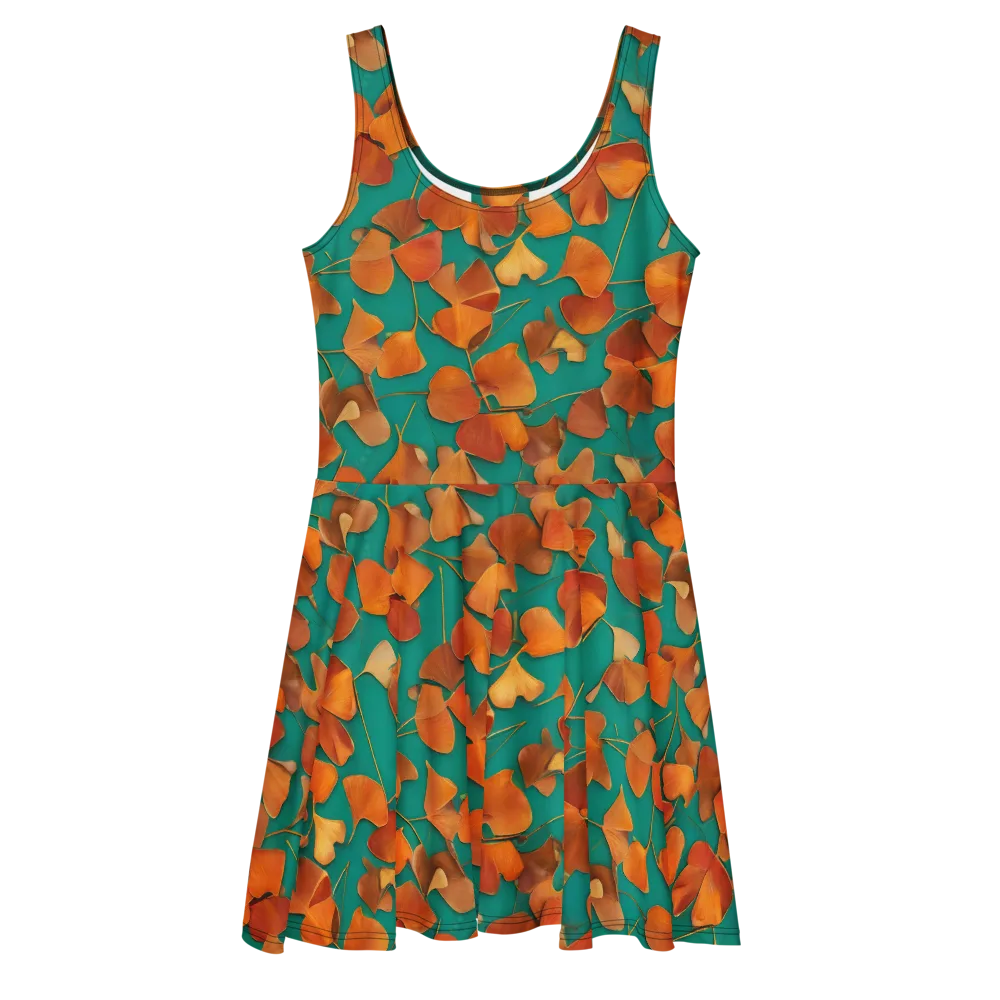 Copper Ginkgo on Skater Dress — Front