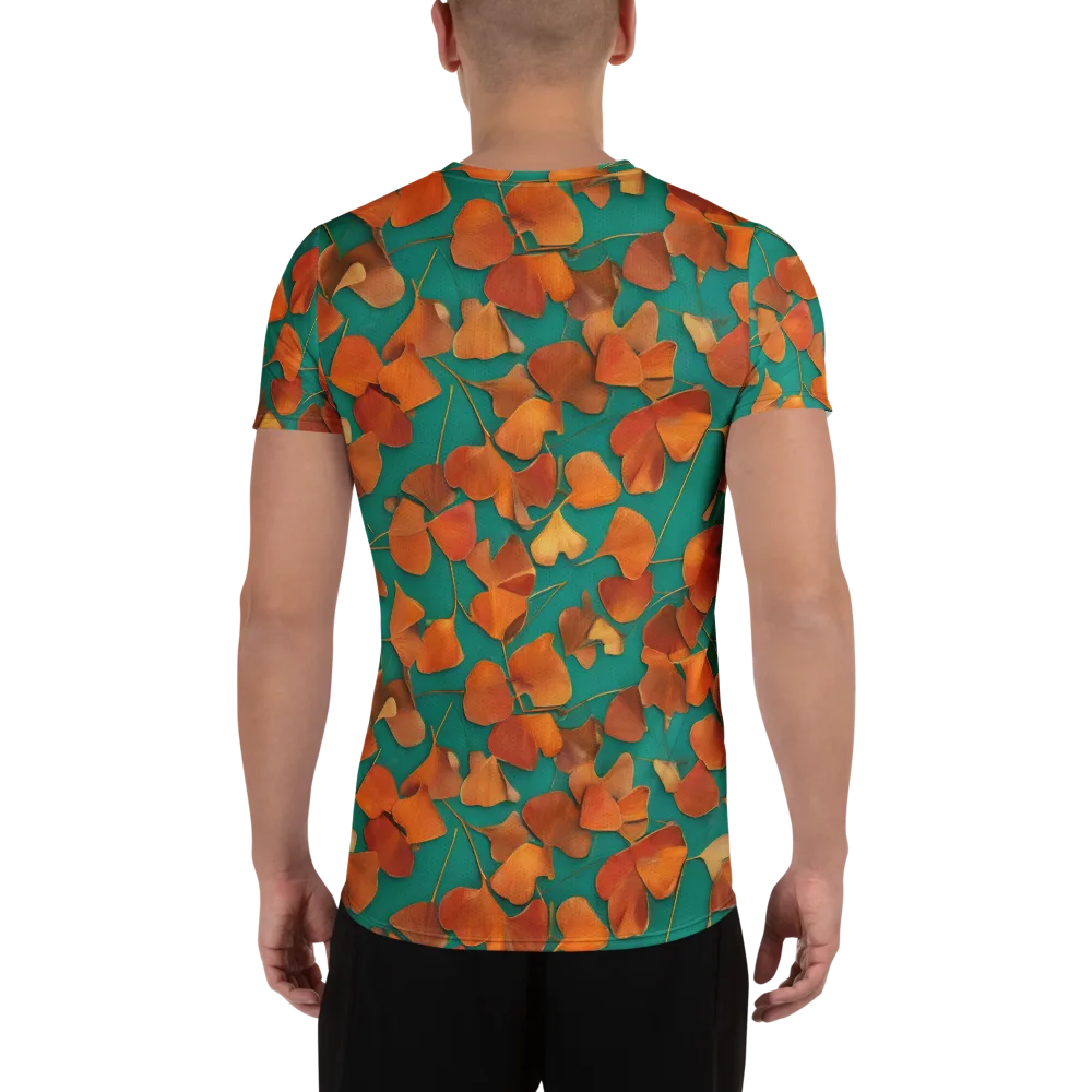 Copper Ginkgo on Men's Athletic T-Shirt — Back