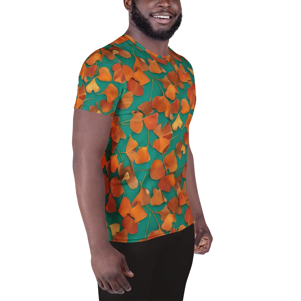 Copper Ginkgo on Men's Athletic T-Shirt — Right