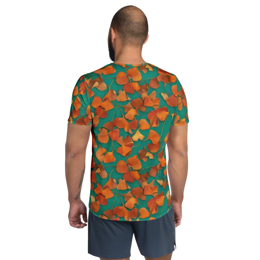 Copper Ginkgo on Men's Athletic T-Shirt — Back