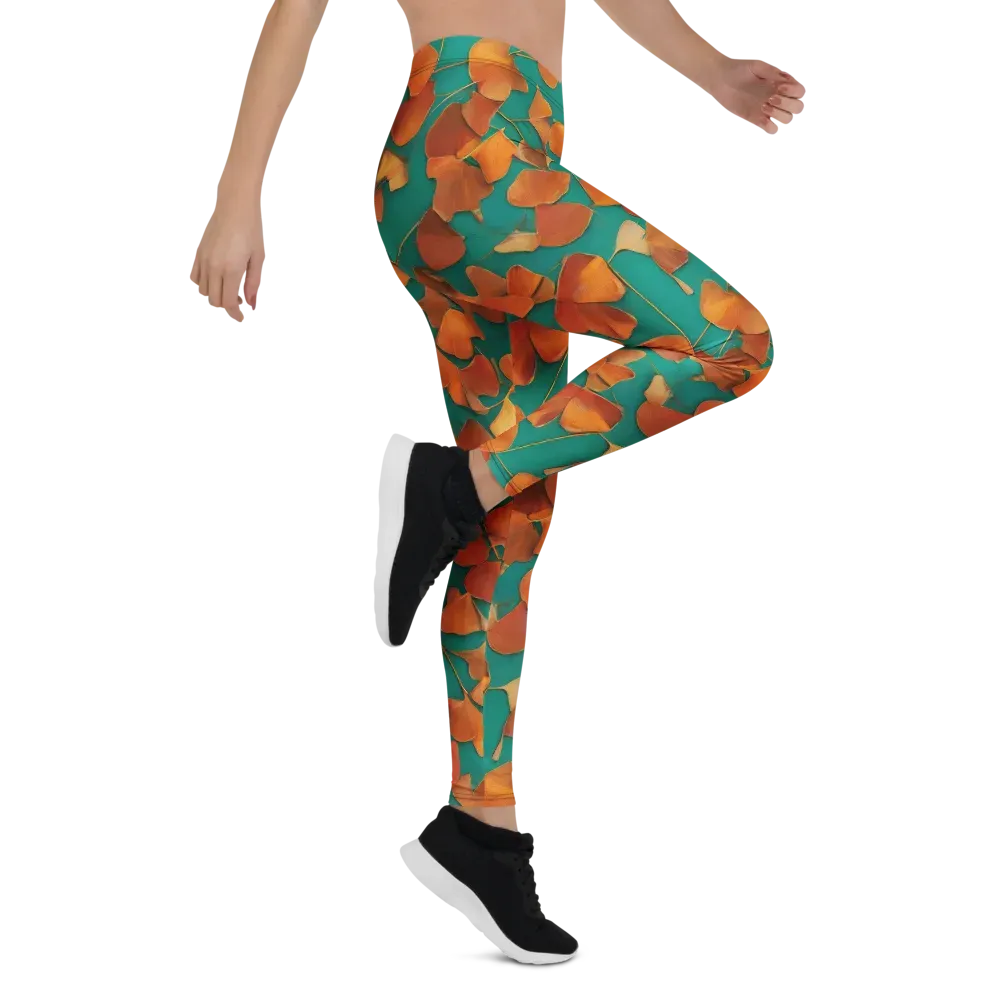 Copper Ginkgo on Leggings — Right