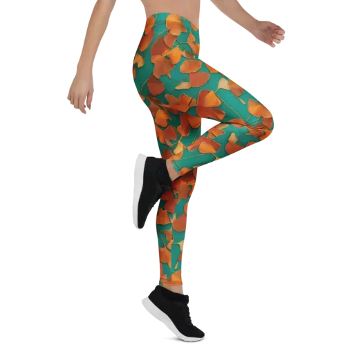 Copper Ginkgo on a Leggings