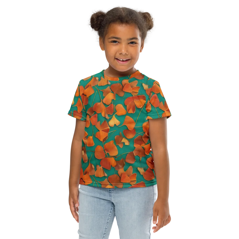 Copper Ginkgo on Kids Crew Neck T-Shirt — Front