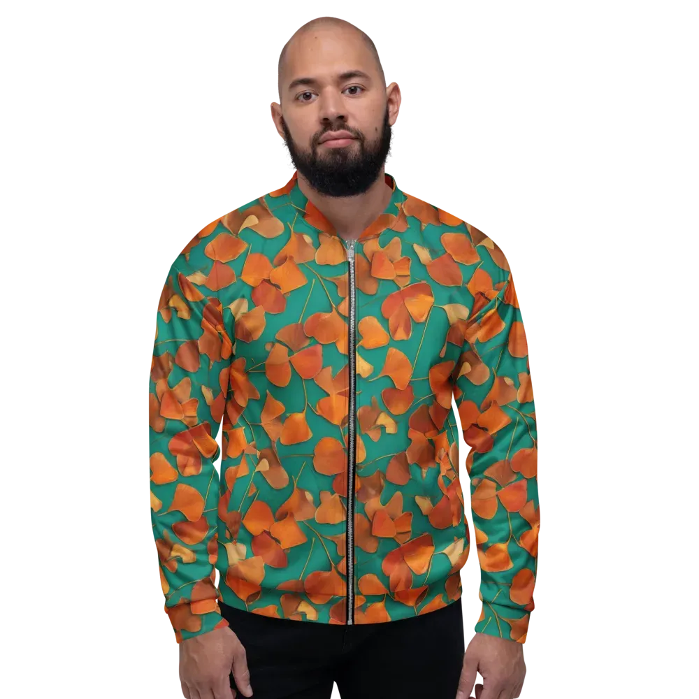 Copper Ginkgo on Bomber Jacket — Front