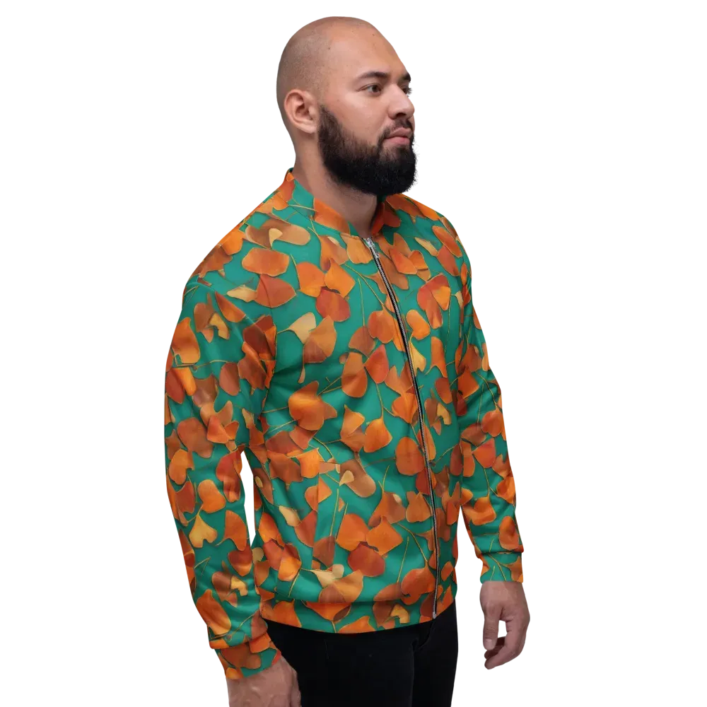 Copper Ginkgo on Bomber Jacket — Right