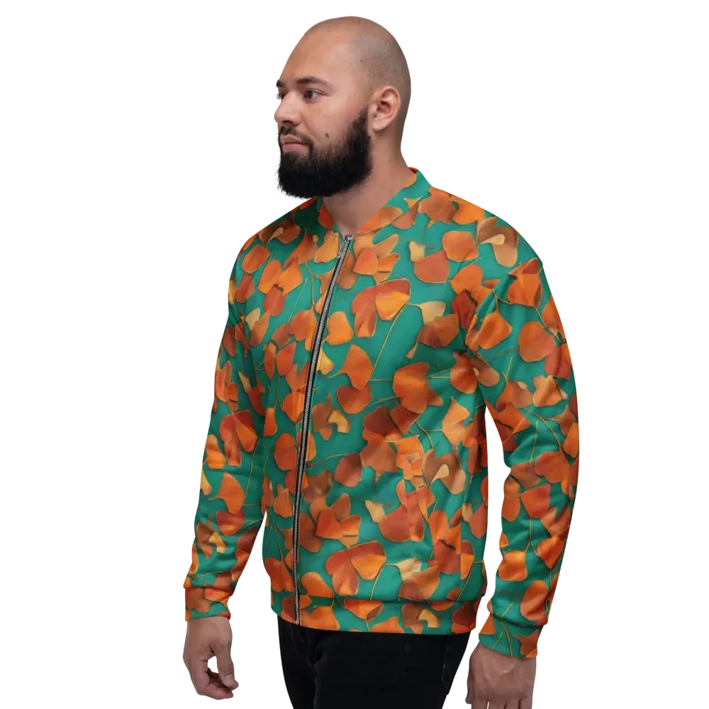 Copper Ginkgo on Bomber Jacket — Left