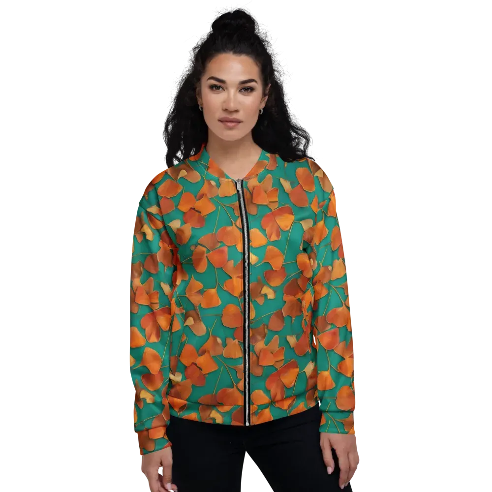 Copper Ginkgo on Bomber Jacket — Front