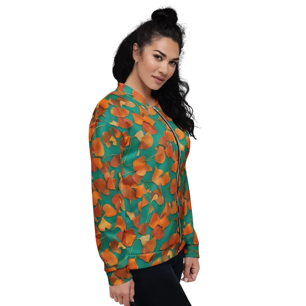 Copper Ginkgo on Bomber Jacket — Right