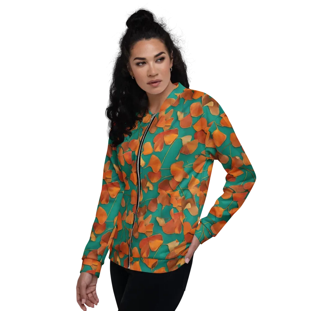 Copper Ginkgo on Bomber Jacket — Left