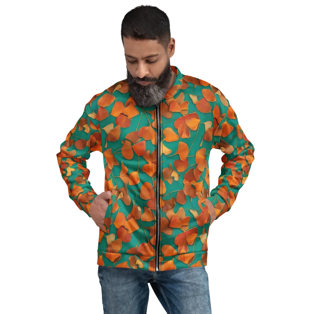 Copper Ginkgo on Bomber Jacket — Front