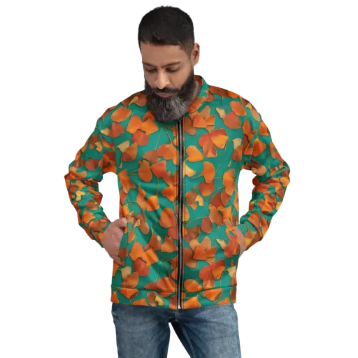 Copper Ginkgo on a Bomber Jacket