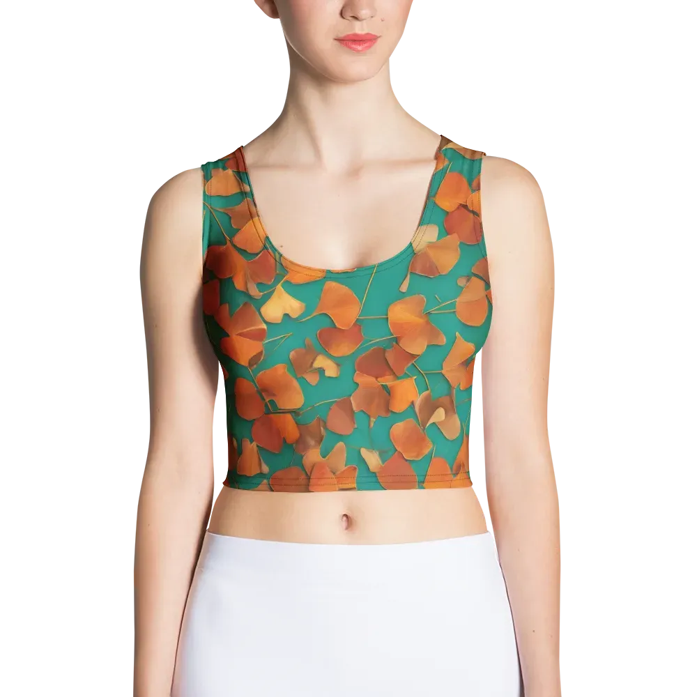 Copper Ginkgo on Crop Top — Front
