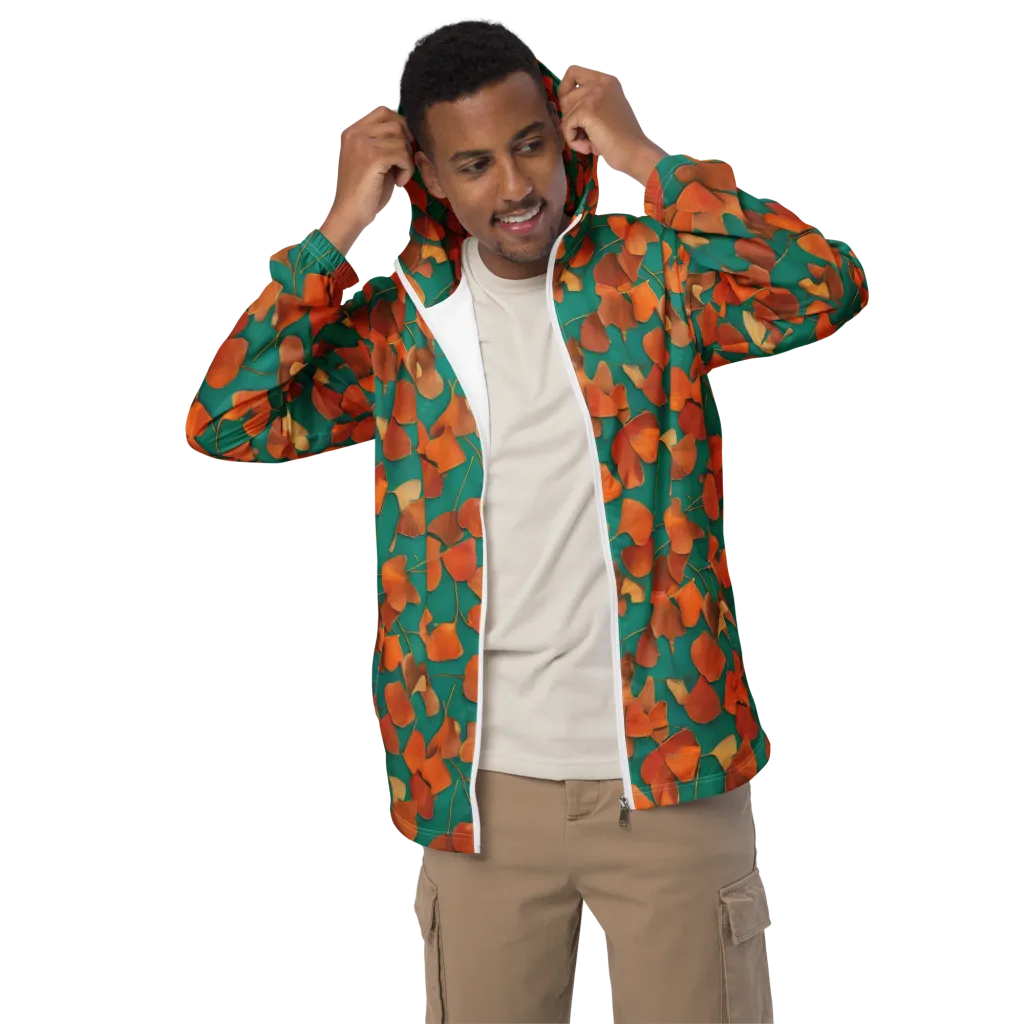 Copper Ginkgo on Men's Windbreaker — Front
