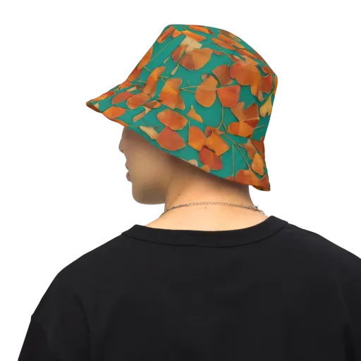 Copper Ginkgo on a Reversible Bucket Hat