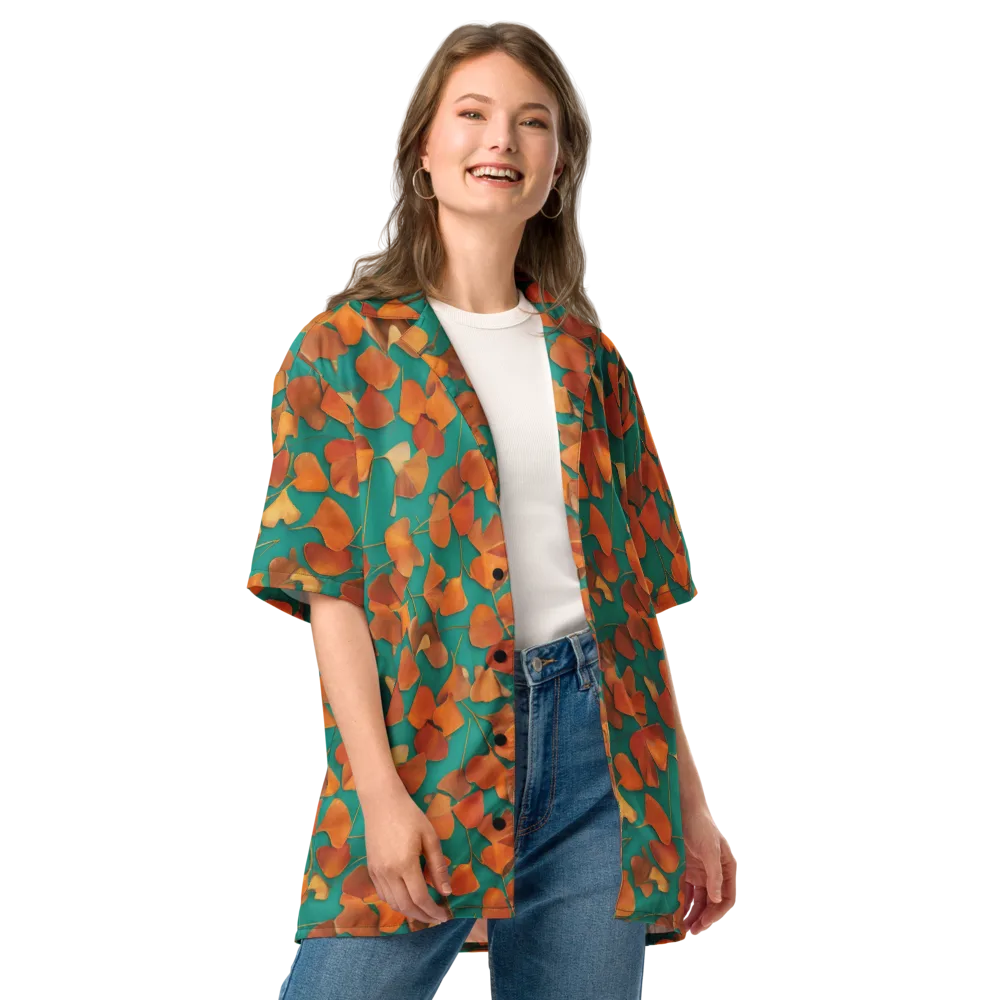 Copper Ginkgo on Button Shirt — Front