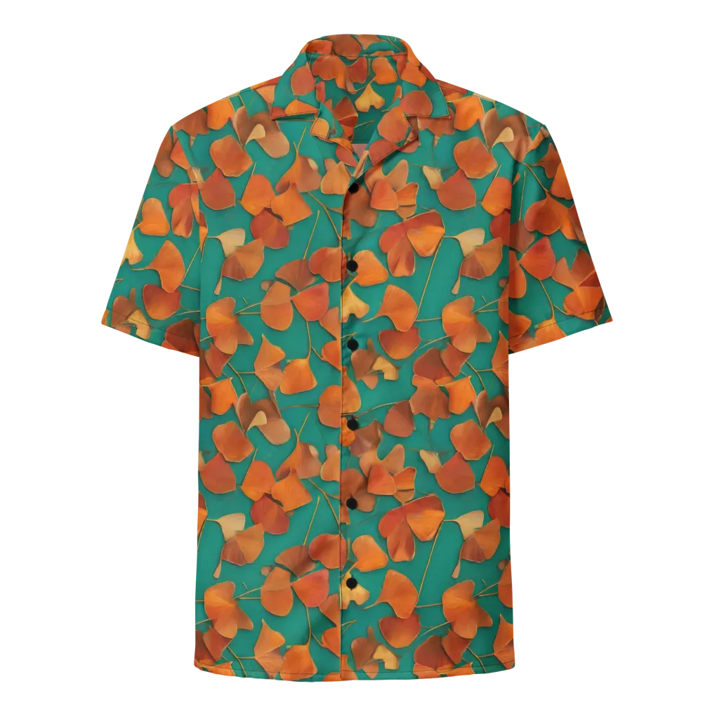 Copper Ginkgo on Button Shirt — Front