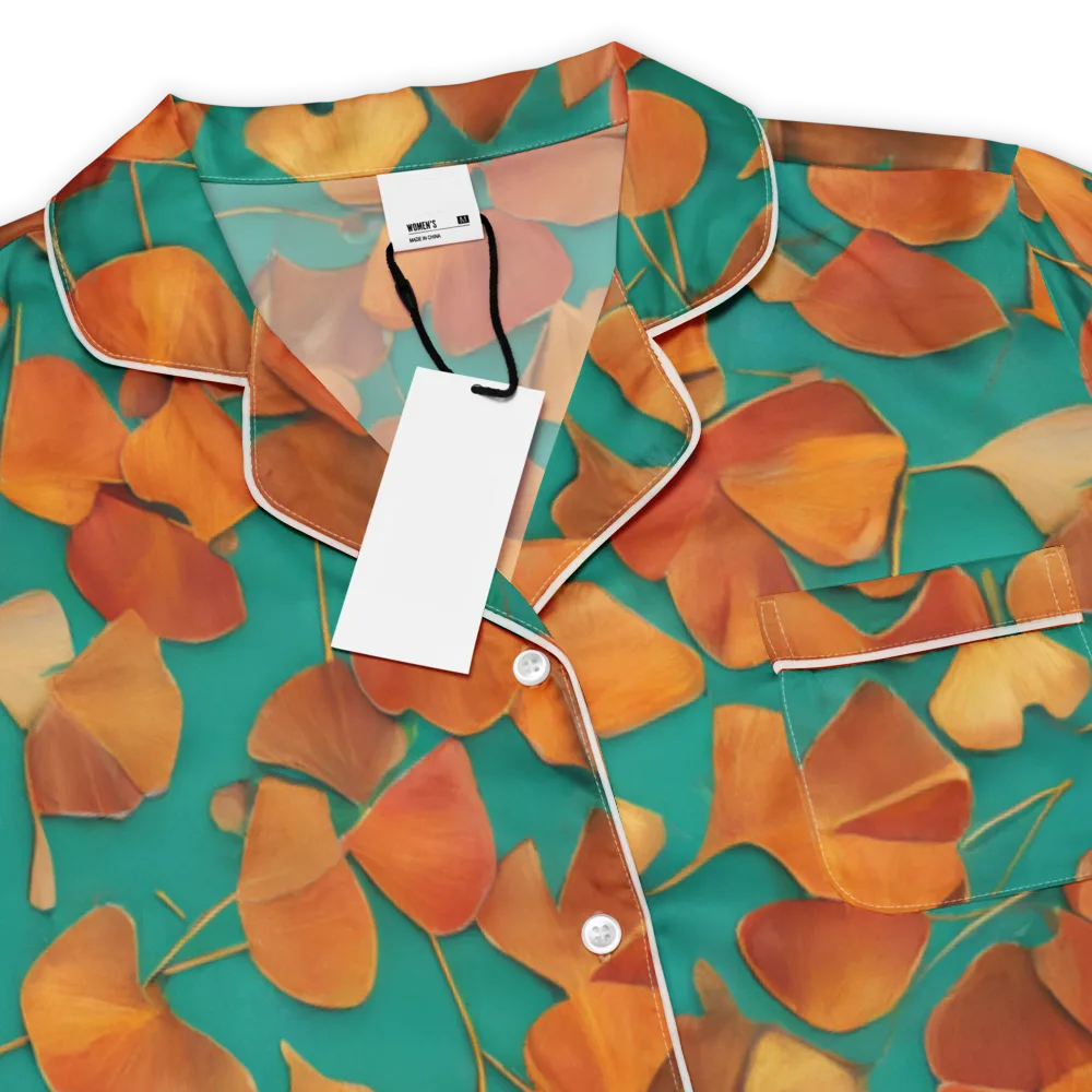 Copper Ginkgo on Women's Short Sleeve Pajama Top — Product details