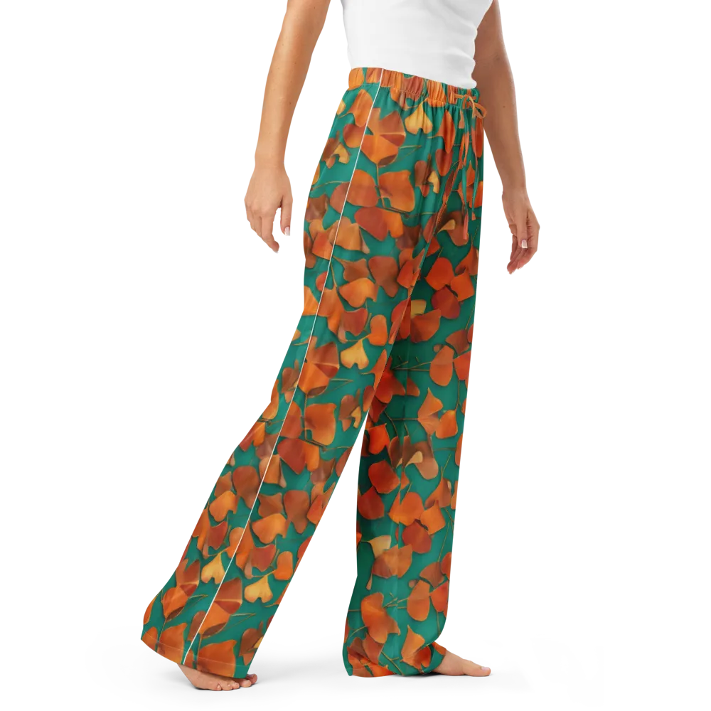 Copper Ginkgo on Women's Pajama Pants — Right Front