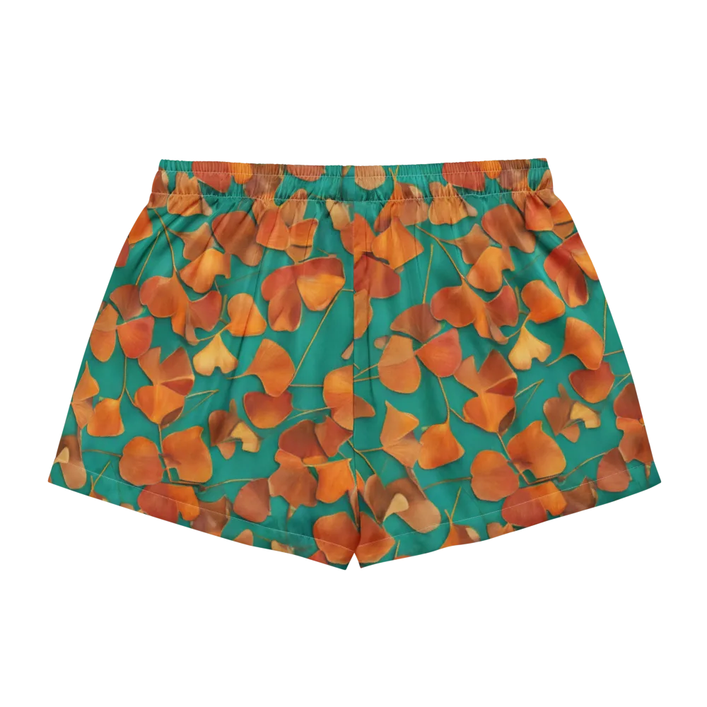 Copper Ginkgo on Women's Pajama Shorts — Back