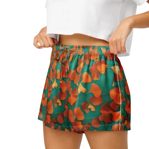 Copper Ginkgo on a Women's Pajama Shorts
