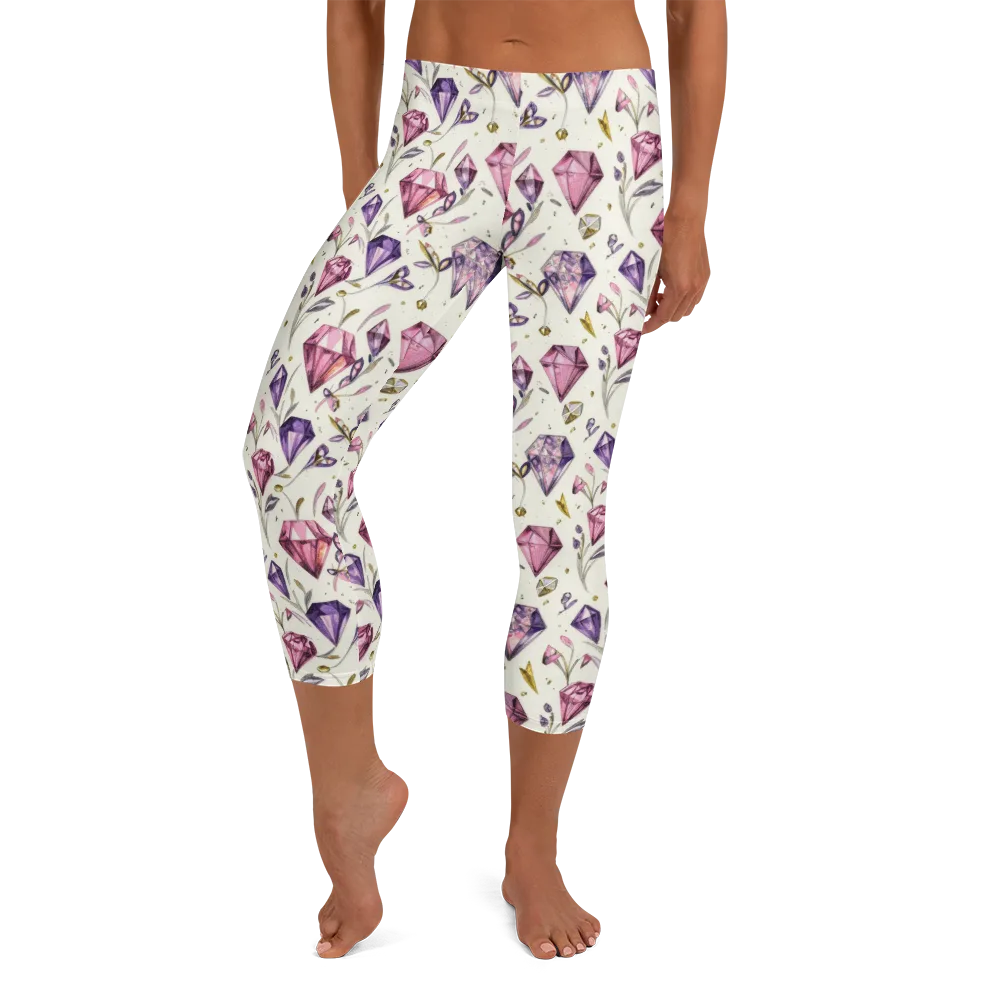 Gem Garden on Capri Leggings — Front
