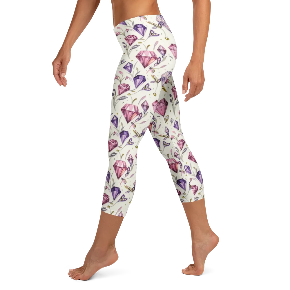 Gem Garden on Capri Leggings — Left