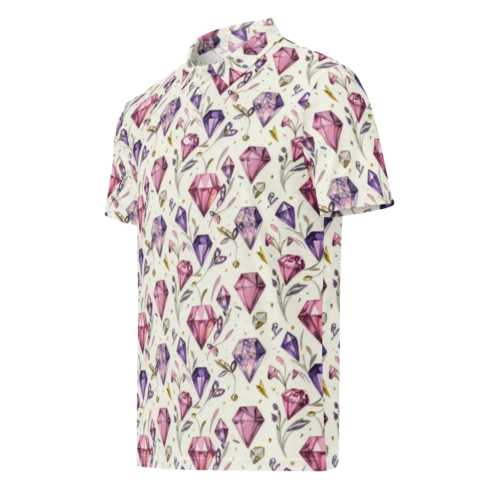 Gem Garden on Men's Slim Fit Polo Shirt — Left Front