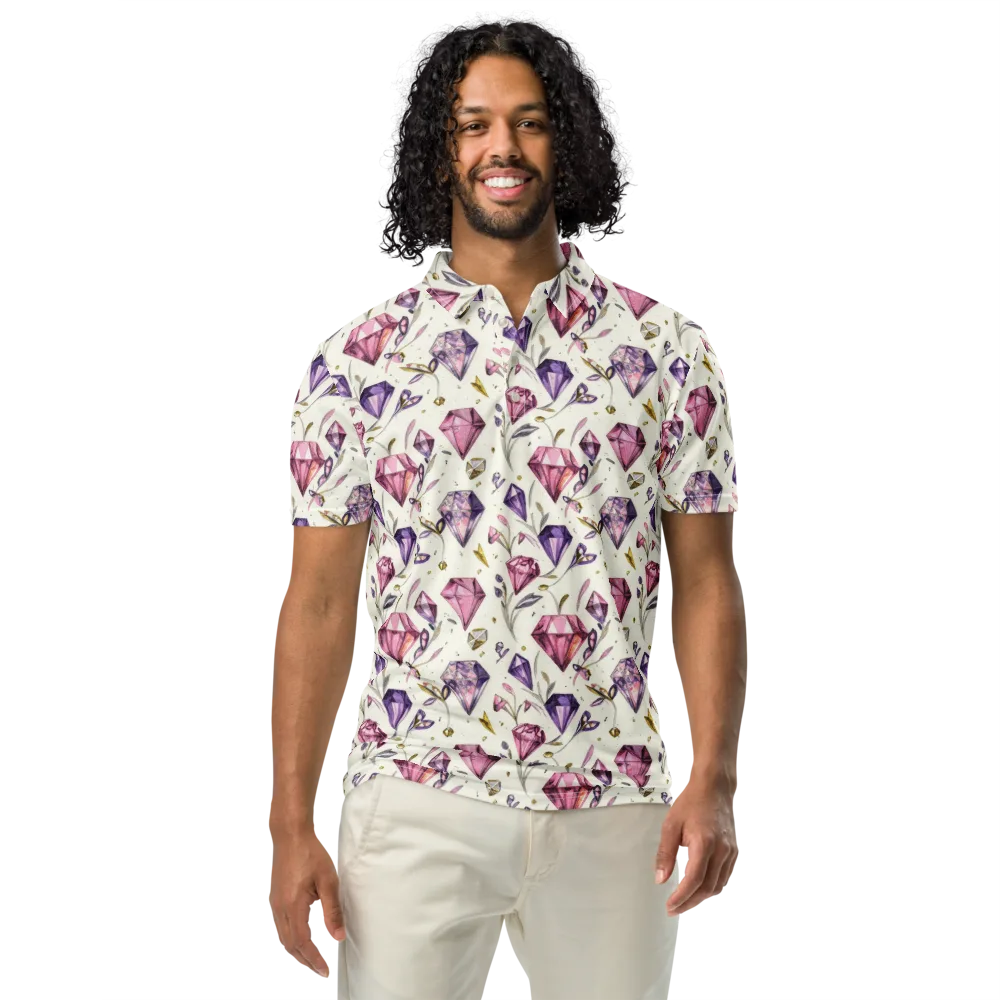 Gem Garden on Men's Slim Fit Polo Shirt — Front
