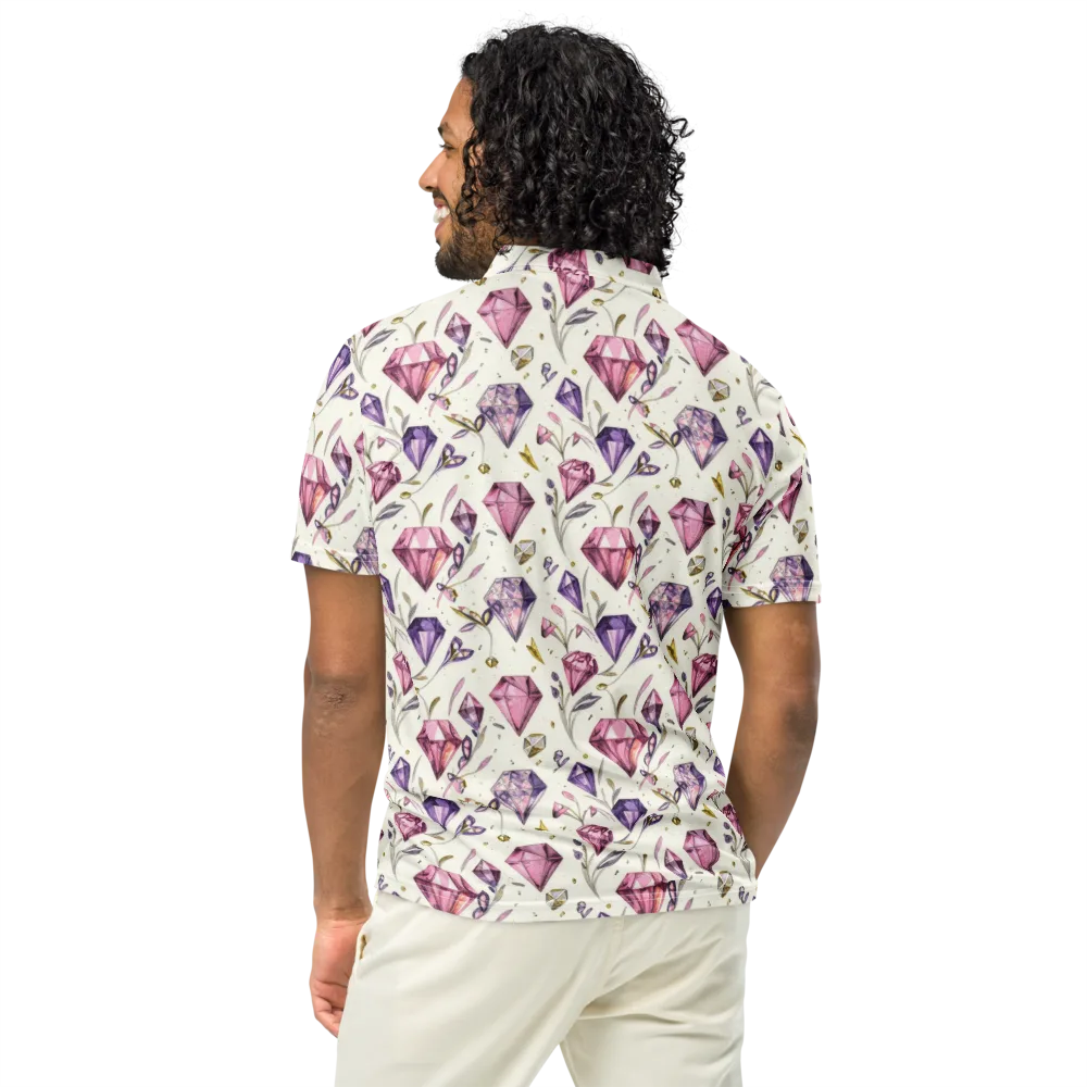 Gem Garden on Men's Slim Fit Polo Shirt — Back